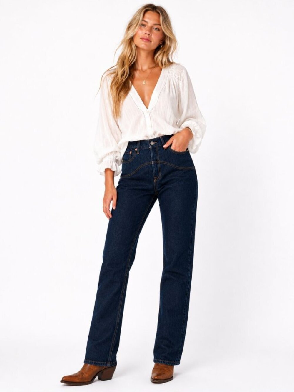 Levi's Women's 501 90s Western Jeans Button Fly Dark Indigo Classic Size W27xL30